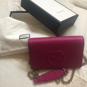 Gucci Authentic Fuschia Pink Cross Body
